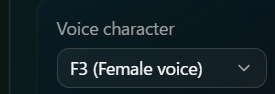 Choosing a voice character
