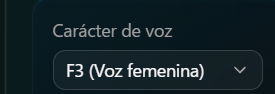 Elegir un personaje de voz